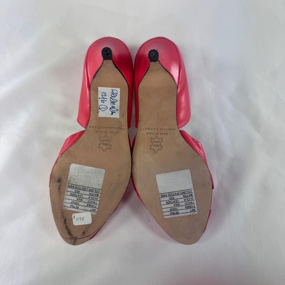 Loeffler Randall Knot Kid Nappa Leather D'Orsay Pumps Peep Toe Lipstick Pink 7 - Picture 13 of 14